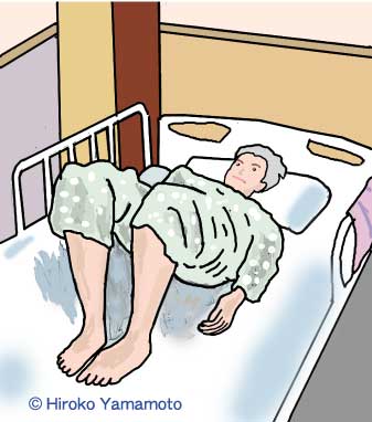 ベッドでの上でも、足を上げたり、腰を浮かしたりして、1人ストレッチを励んでおりました